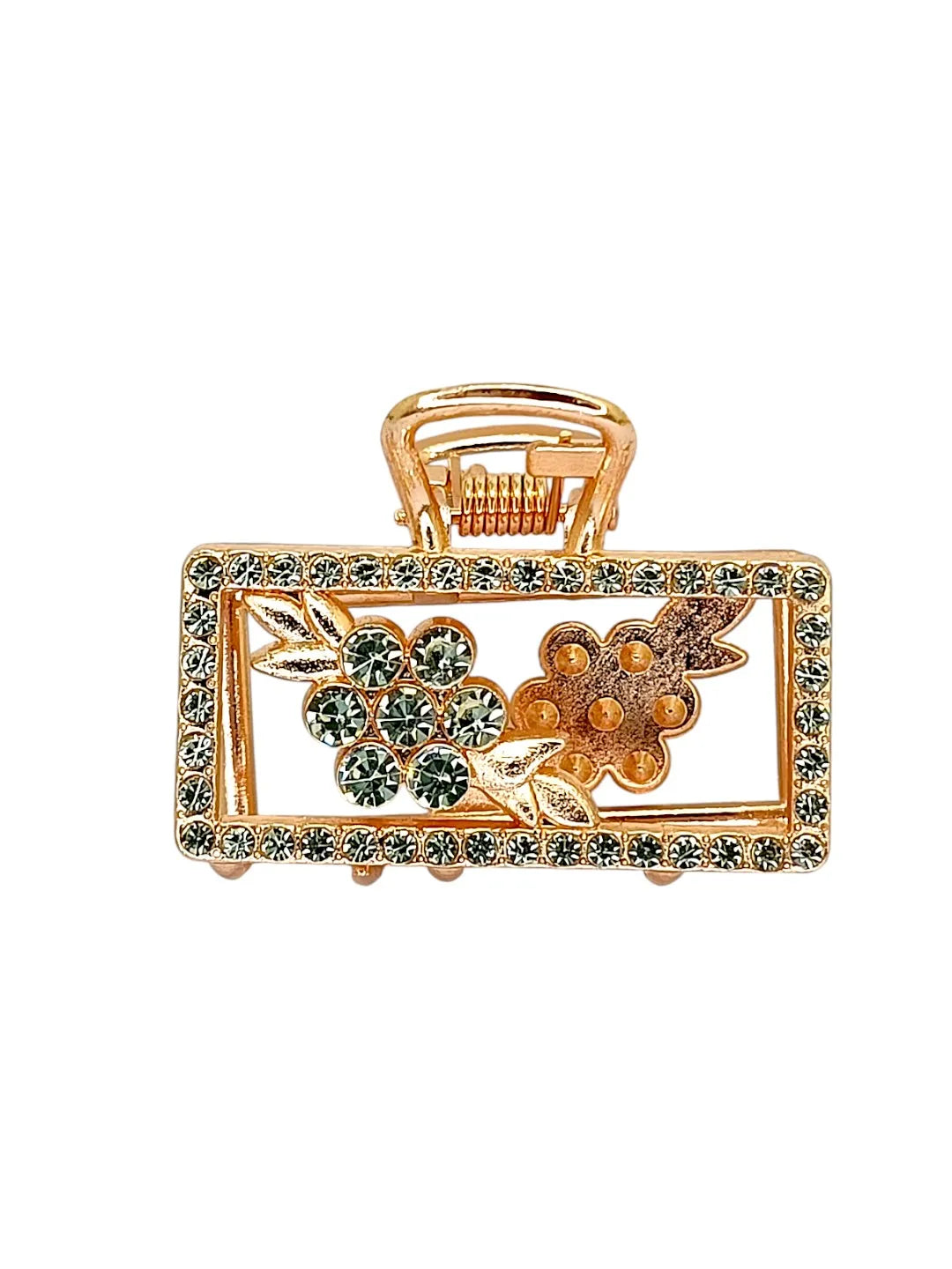 Women Set of 3 Stone-Studded Rectangle Shaped Claw Clip