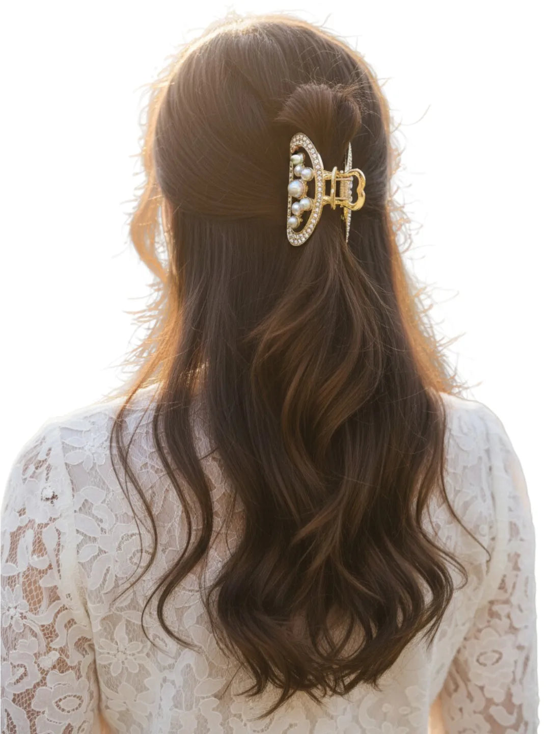 Women Set of 3 Claw Clip with Stone and Beads Studded