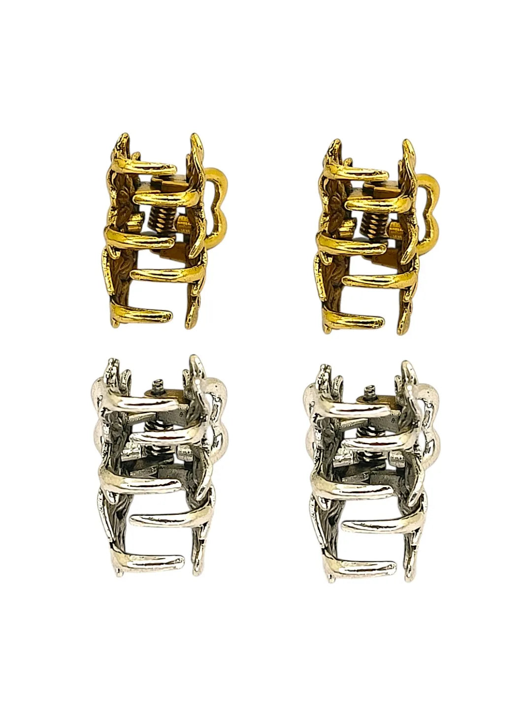 Women Set of 4 Metal Claw Clip with Floral Design