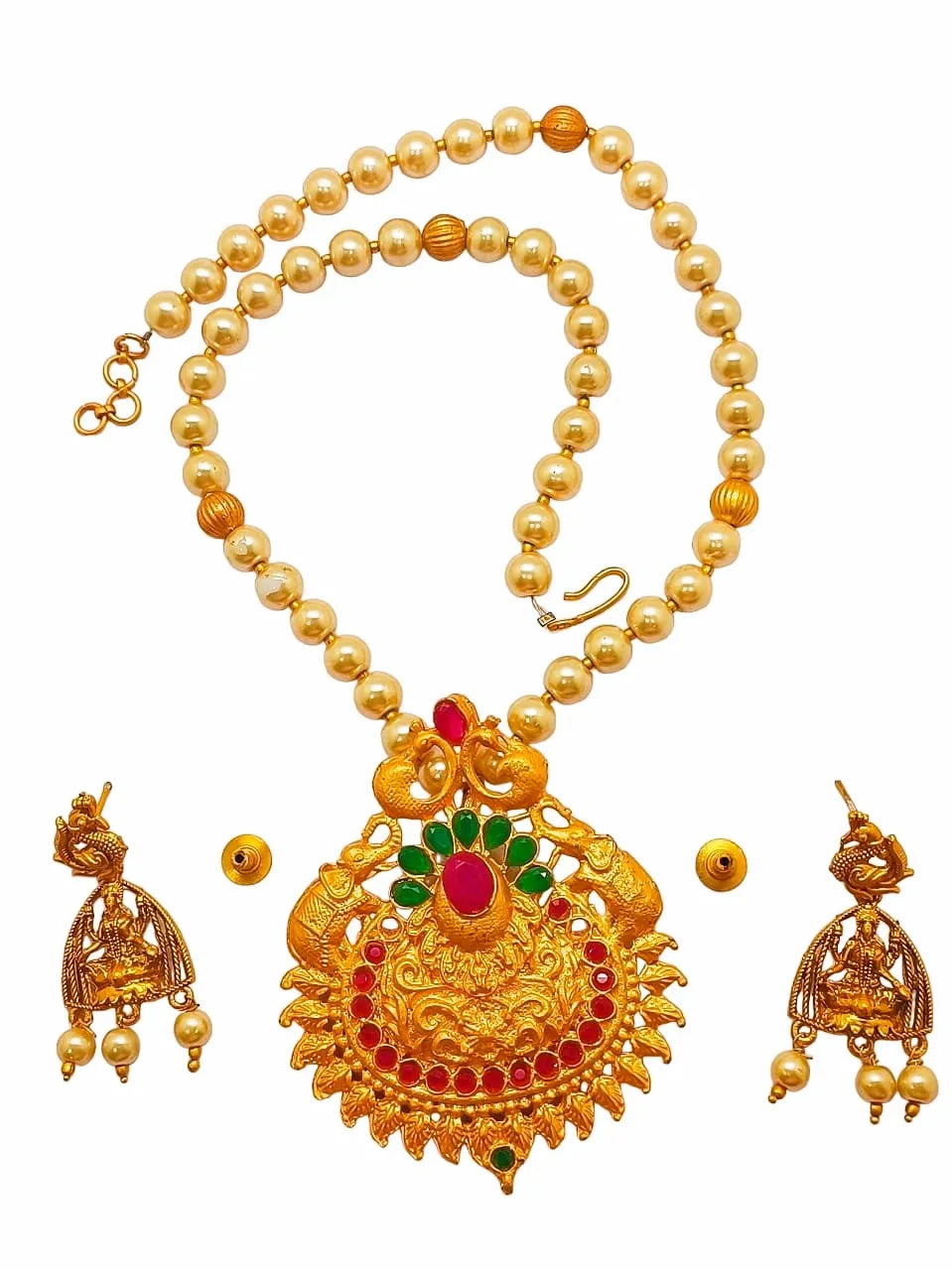 Gold Plated Pearl Beaded Jewellery Set