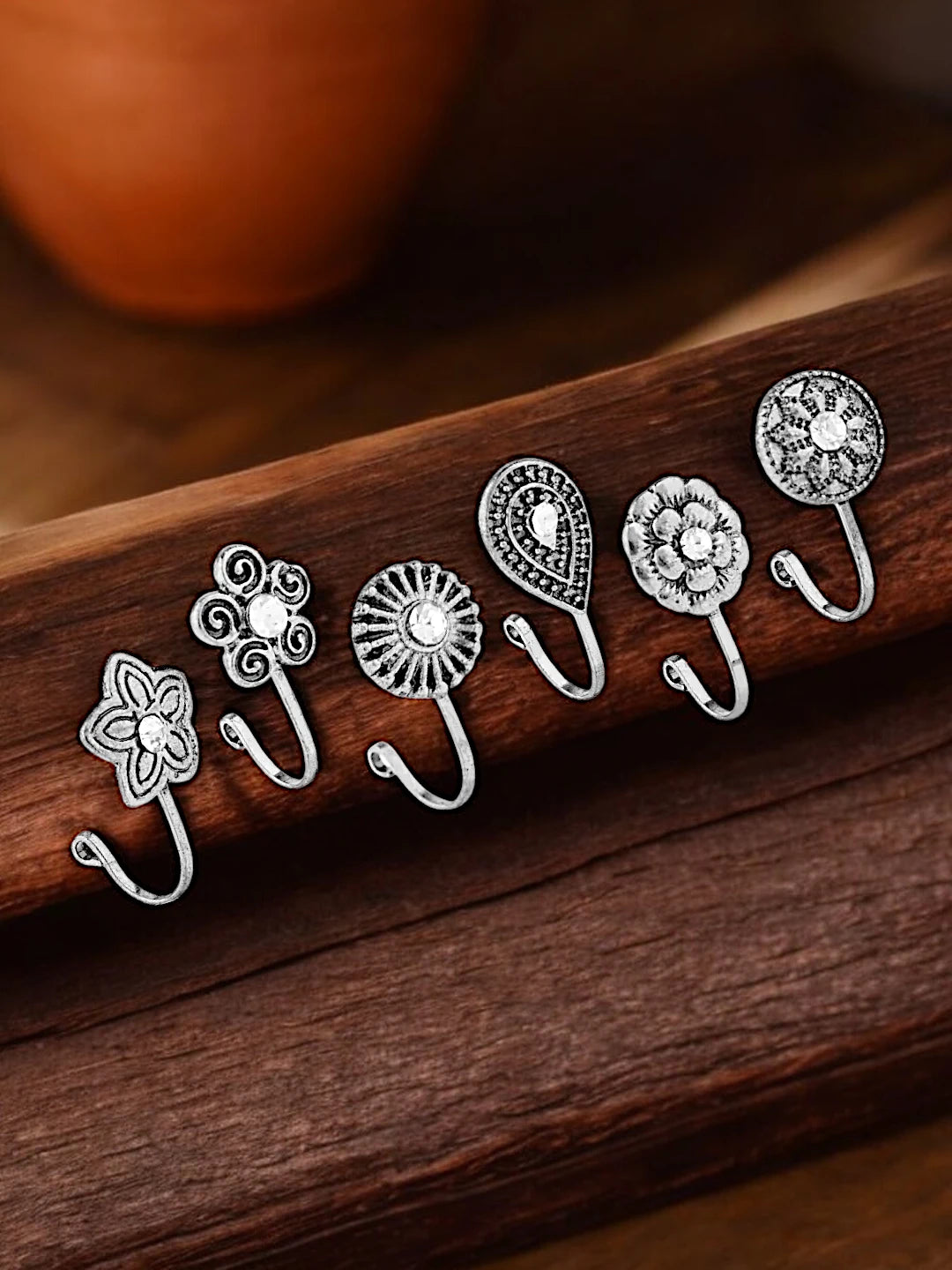 Silver Oxidised Nosepins