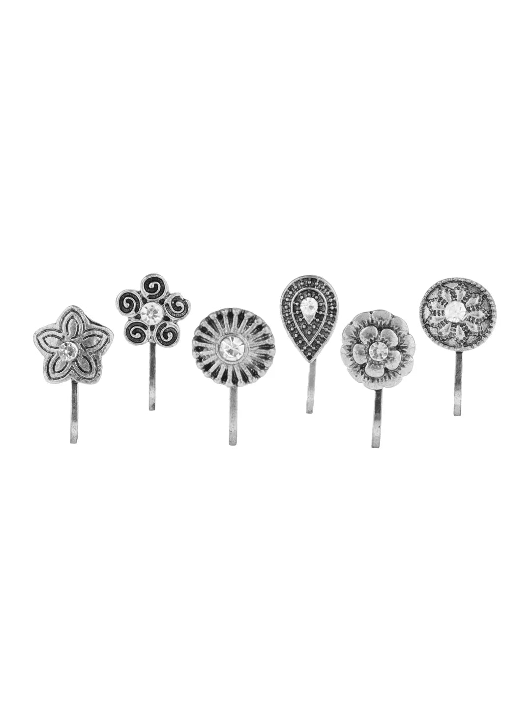 Silver Oxidised Nosepins