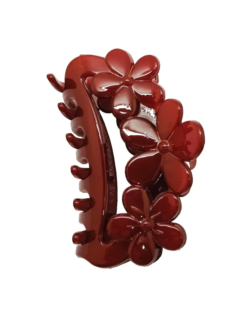 Set Of 3 Diff Color Floral Claw Clips