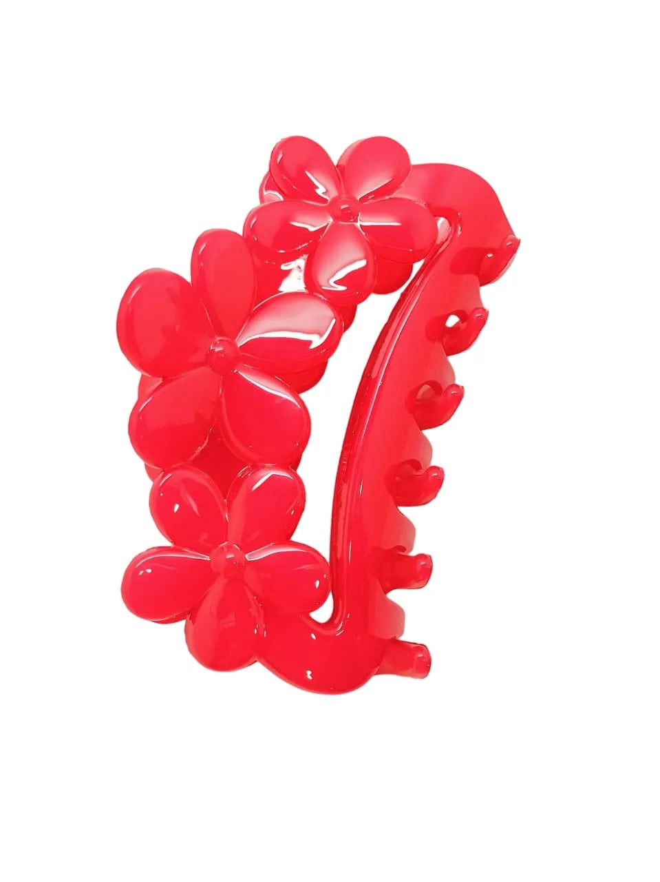 Set Of 3 Diff Color Floral Claw Clips