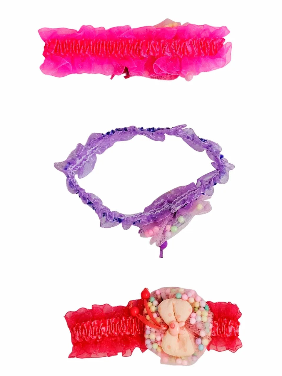 Set of 3 Lace Bow Hairbands