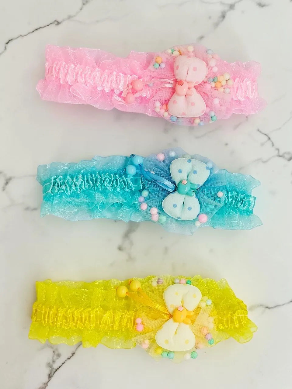 Set of 3 Lace Bow Hairbands for Kids
