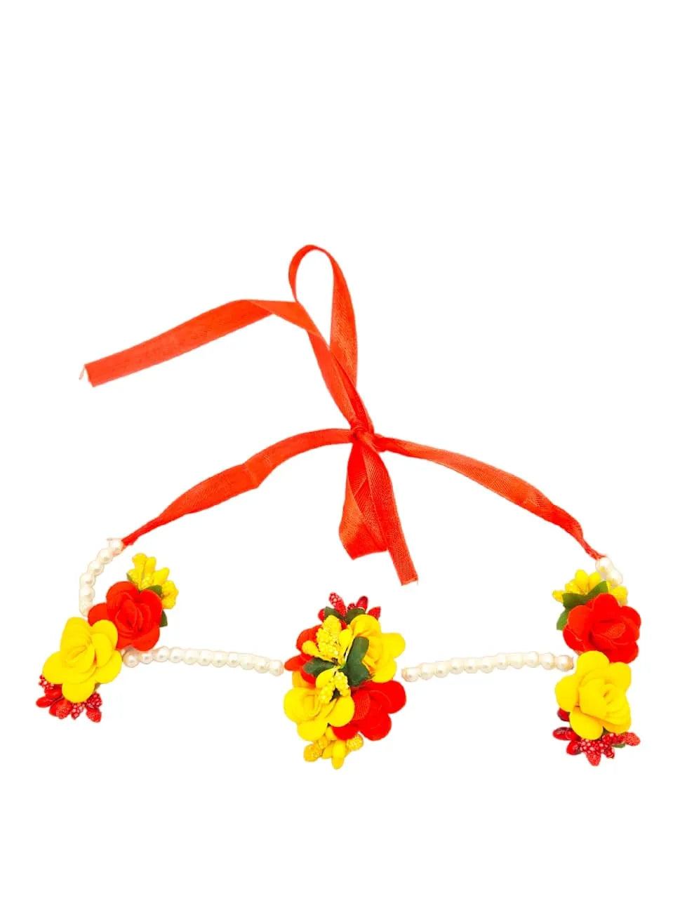 Set of 5 Artificial-Studded & Beaded Floral Jewellery Set