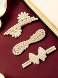 Set Of 3 Beaded Alligator Hair Clips
