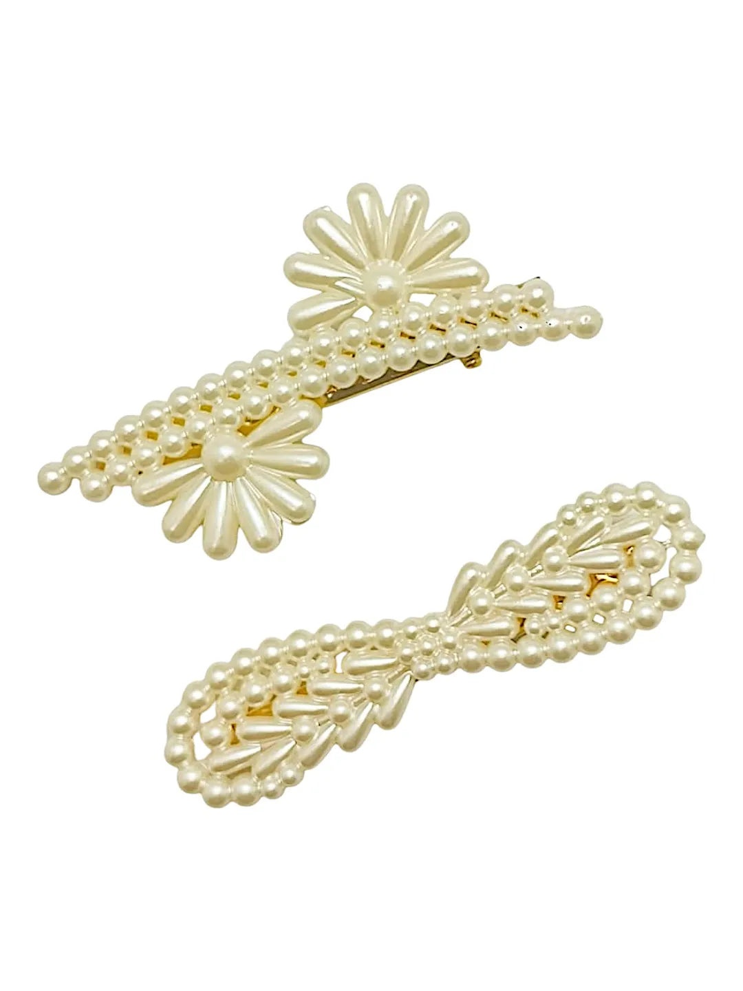 Set Of 3 Beaded Alligator Hair Clips