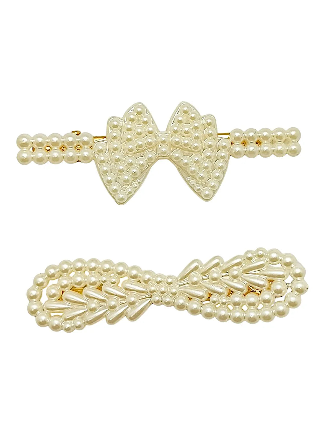 Set Of 3 Beaded Alligator Hair Clips