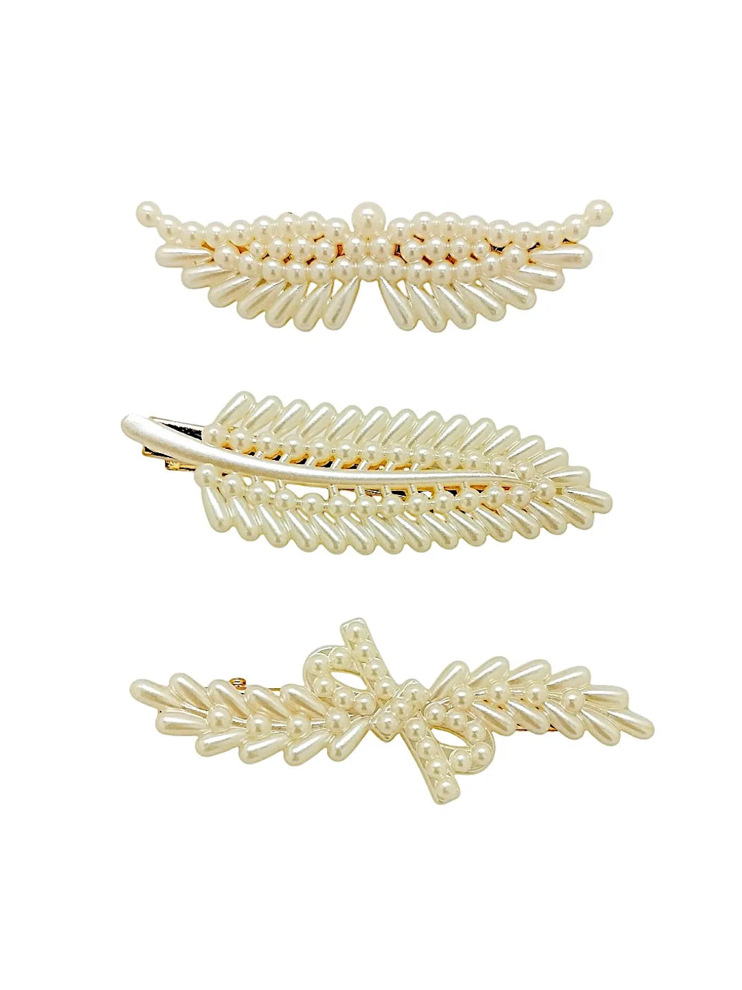 Set of 3 Beaded Tic Tac Hair Clip