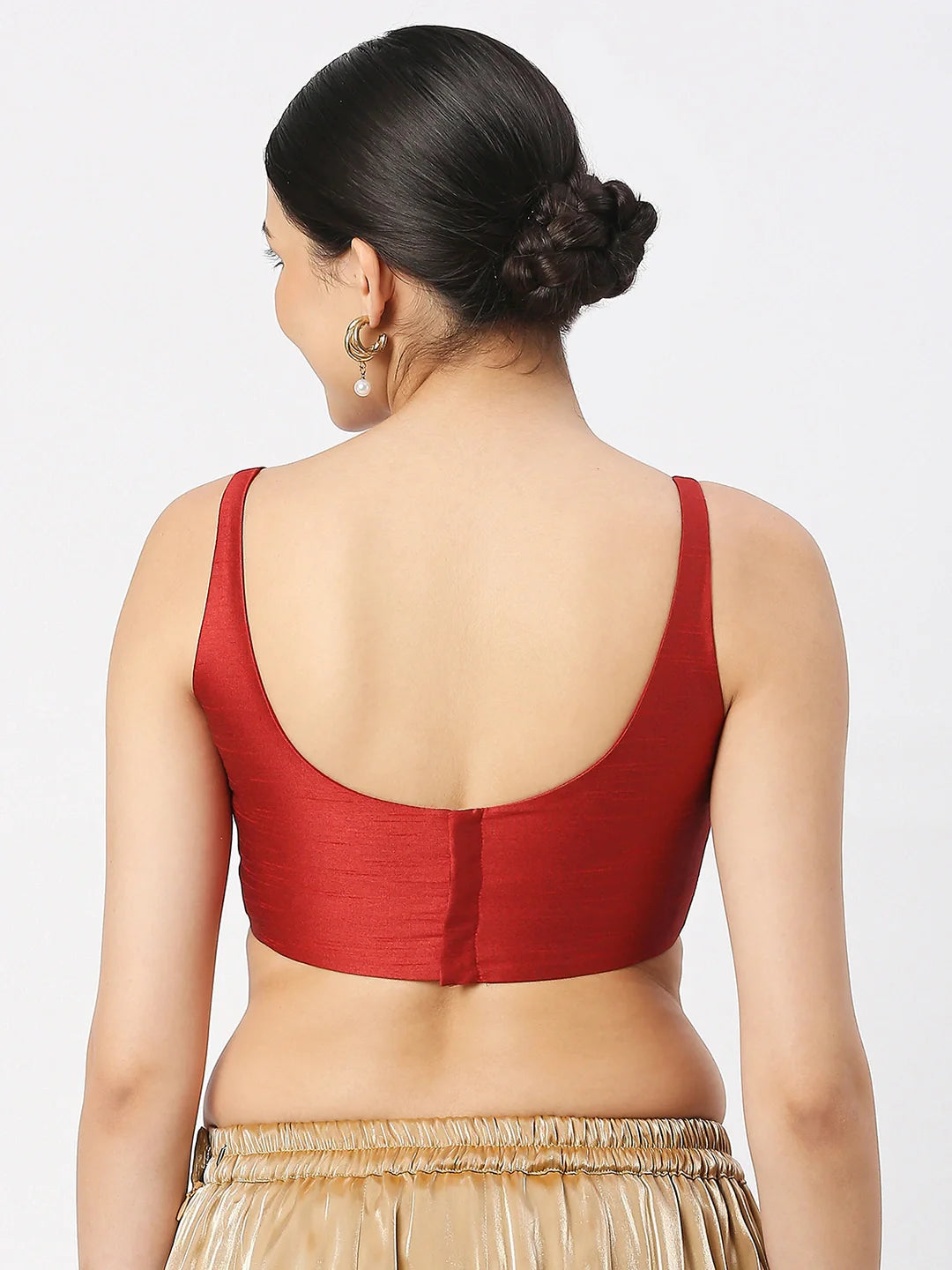 Burgundy Maroon Silk Blouse