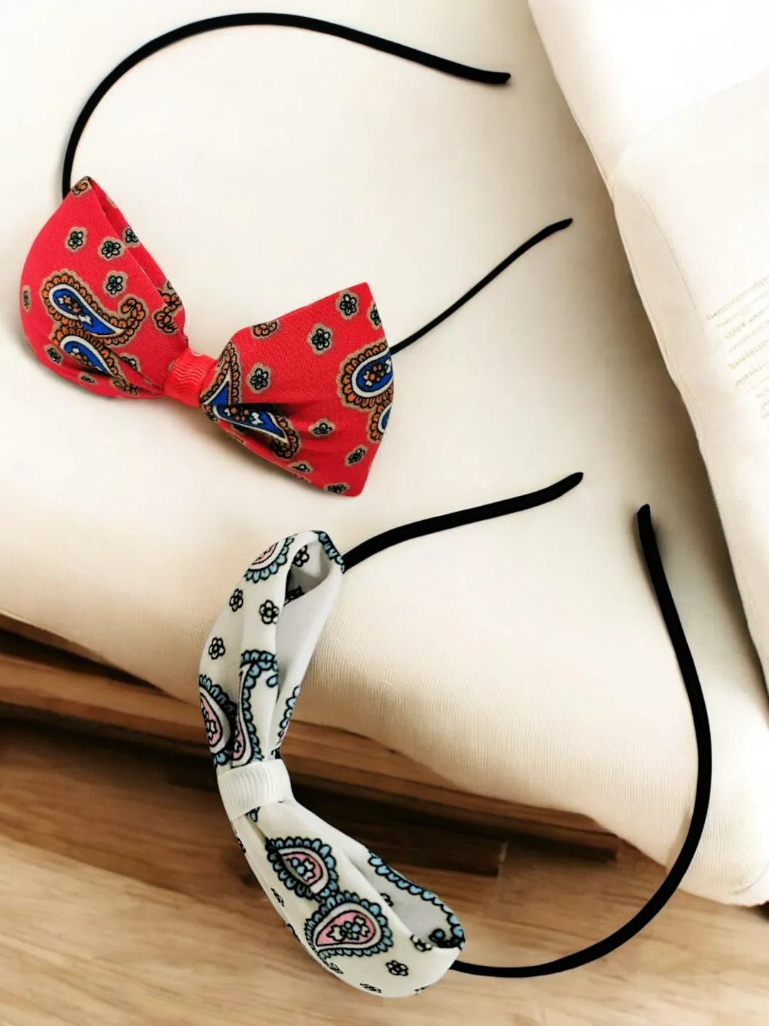 Set of 2 Paisley Printed Bow Hairbands