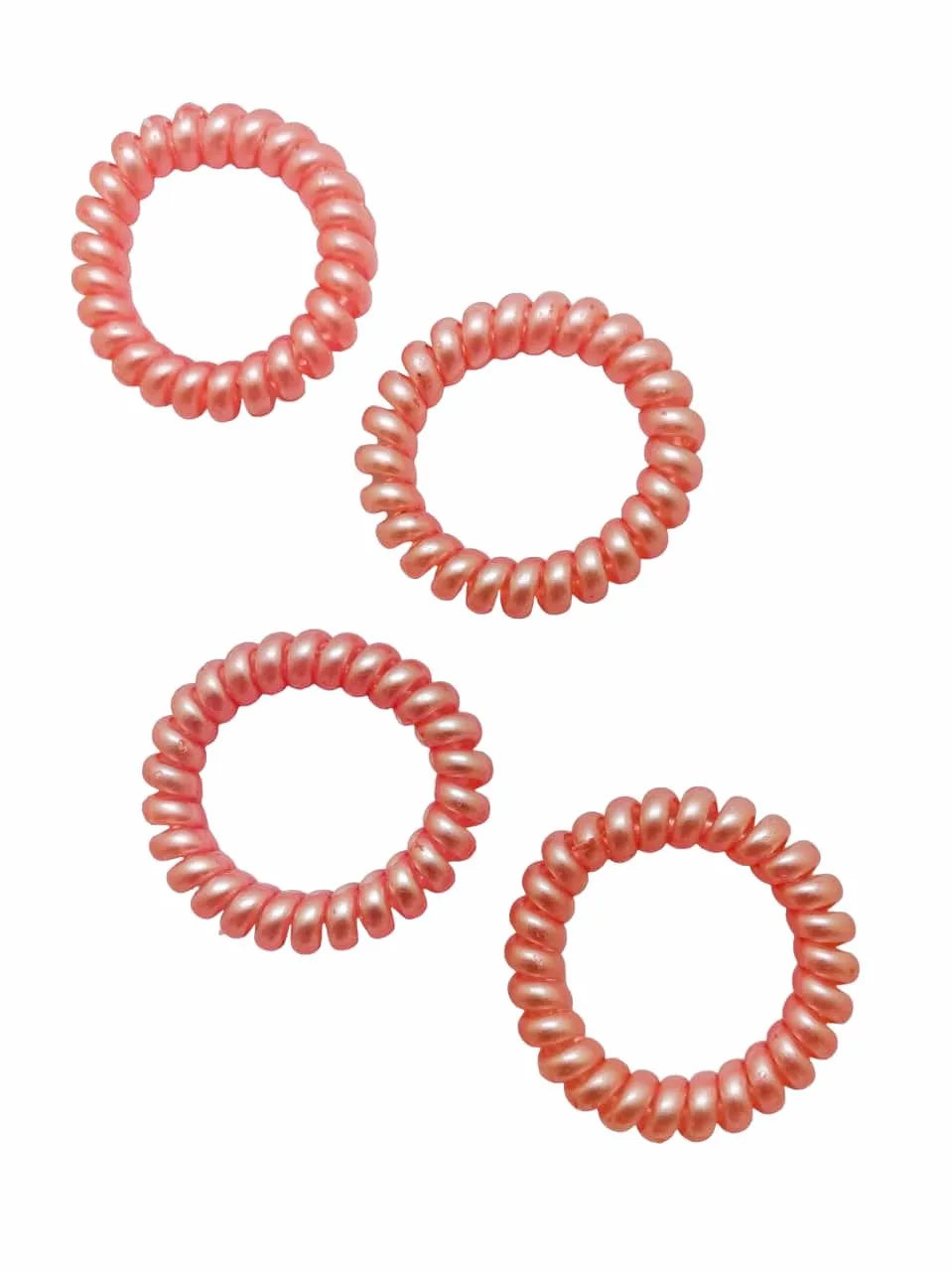 Set of 4 Red Spring Ponytail Holders