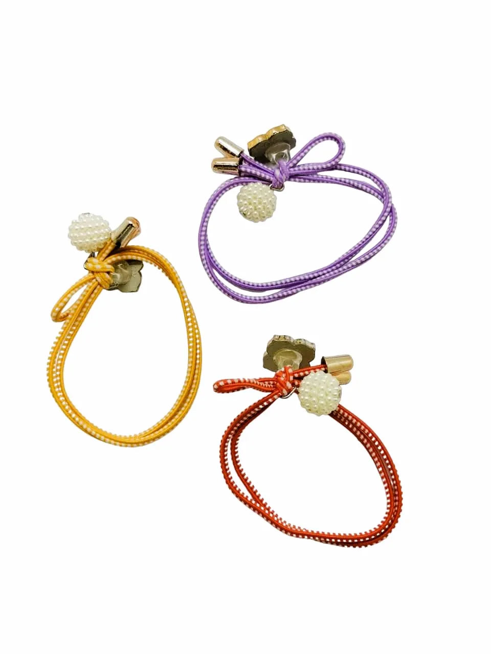 Set of 5 Beaded Ponytail Holders