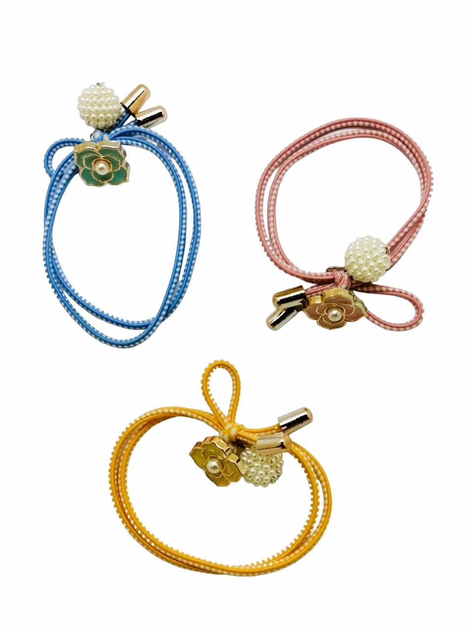 Set of 5 Beaded Ponytail Holders