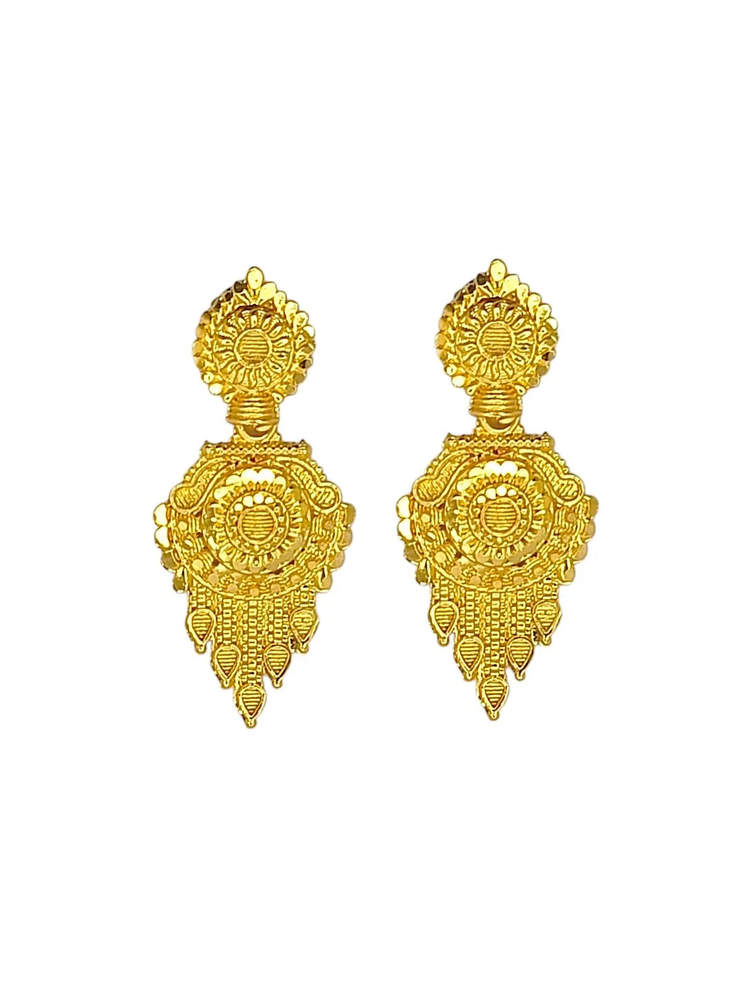 Gold-Plated Round Shape Long Haaram Jewellery Set