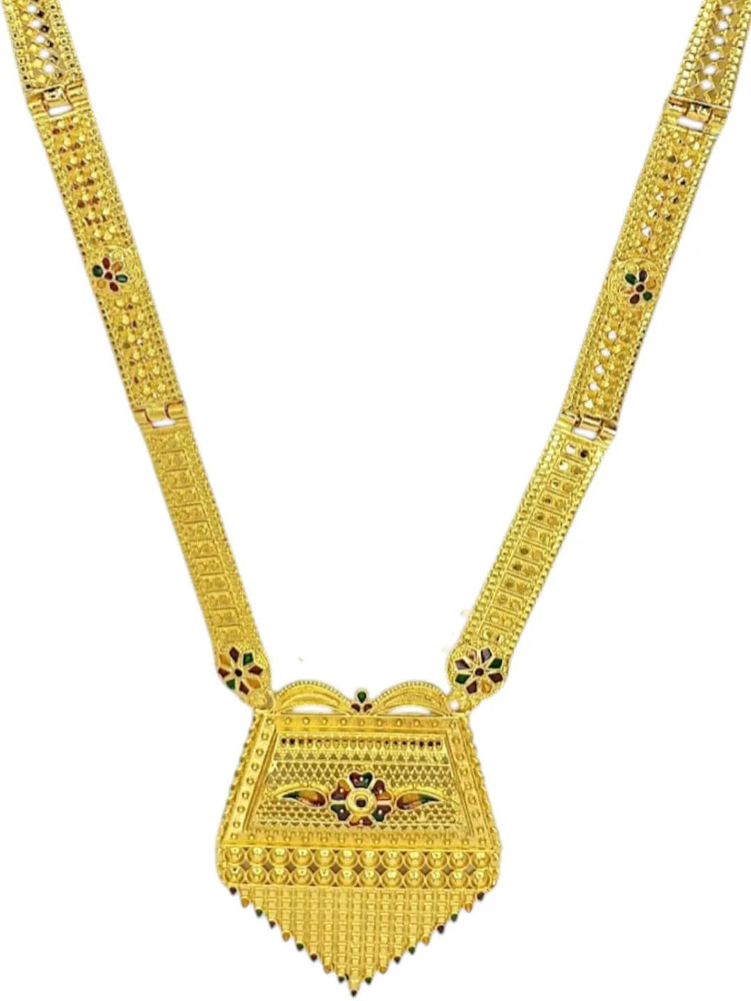 Gold-Plated Meenakari Necklace and Earrings
