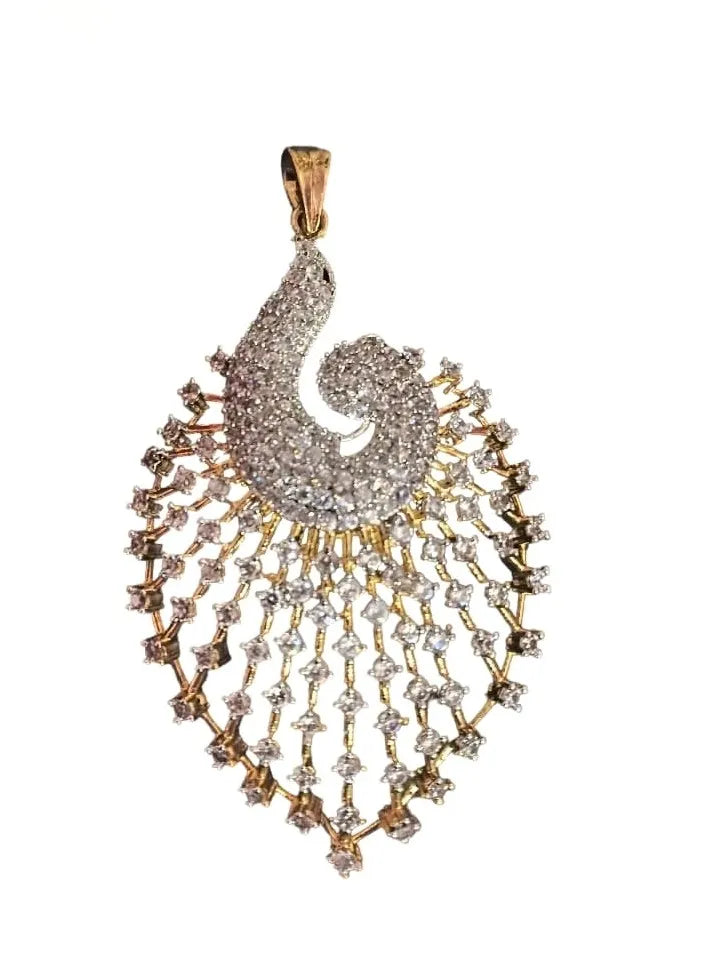 Pendant Gold-Plated American Diamond Studded Jewellery Set