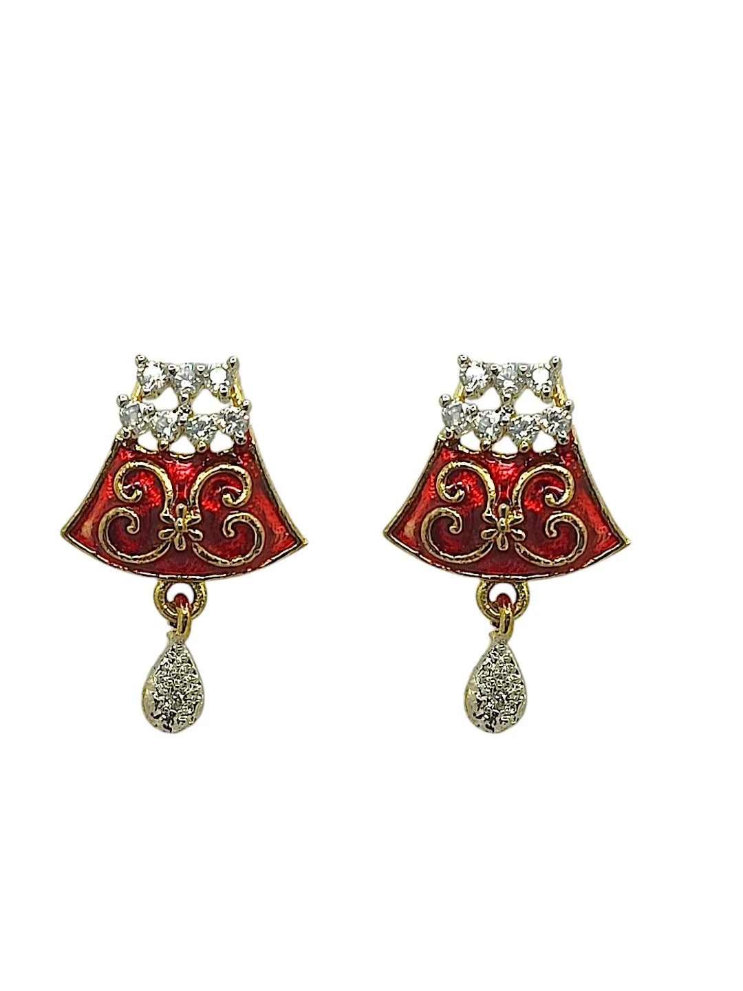 Gold-Plated Artificial Stones and Beads Zirconia Studded Mangalsutra Set