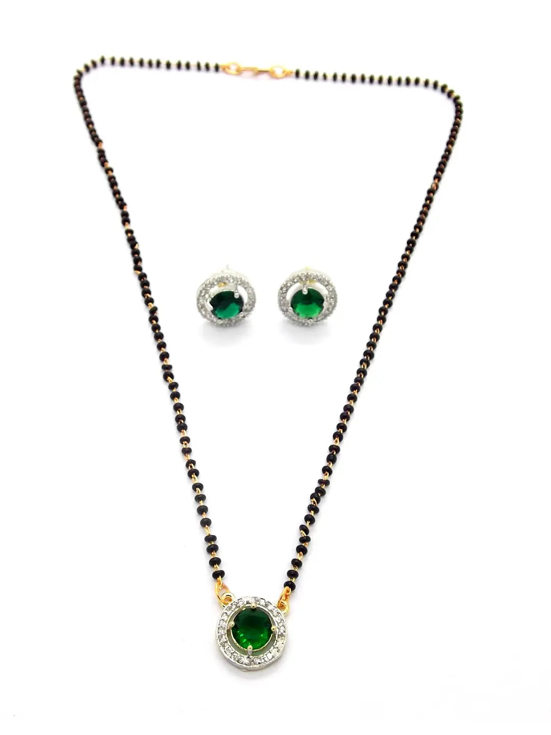 Green Stone Mangalsutra Set