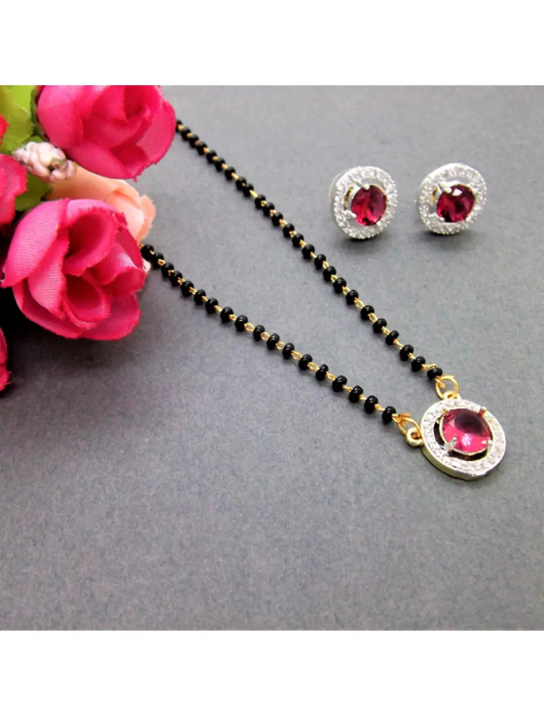 Ruby Stone Mangalsutra Set
