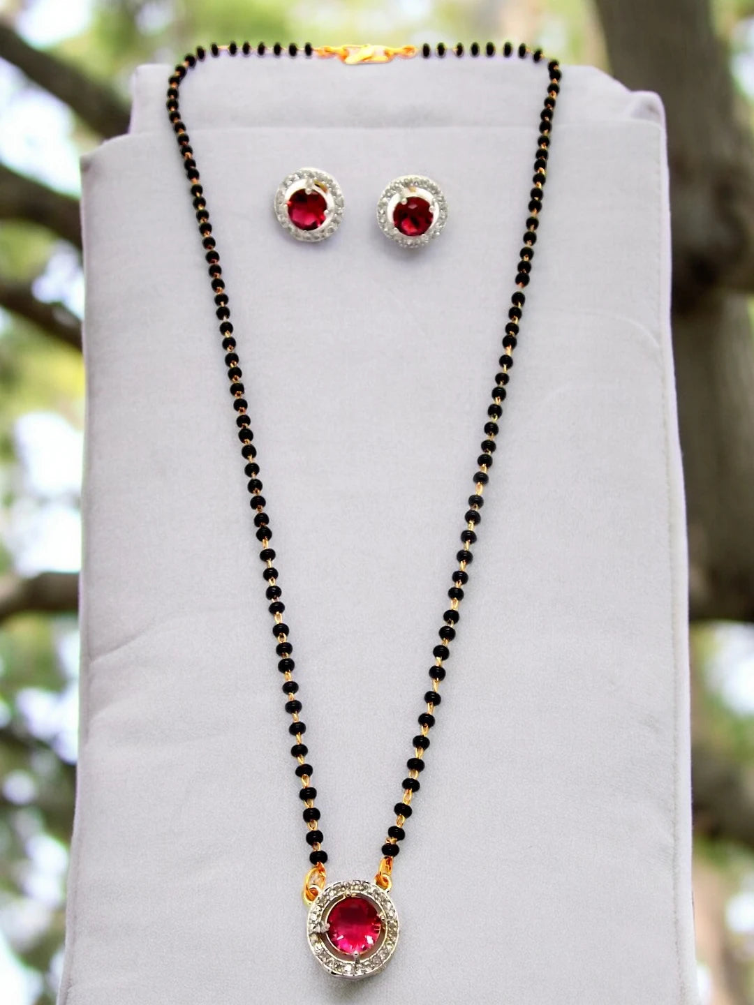 Ruby Stone Mangalsutra Set