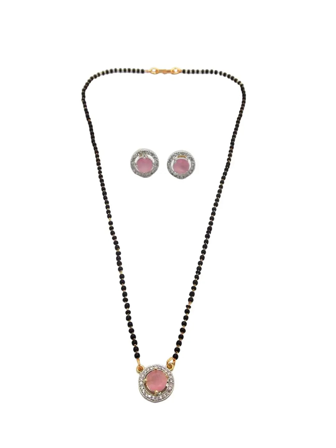 Baby Pink Stone Mangalsutra Set