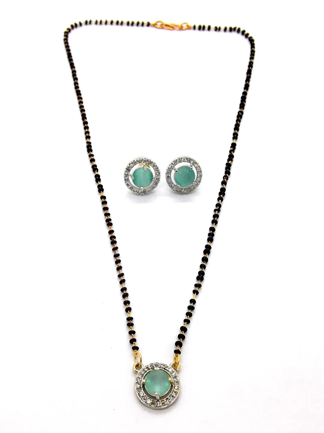 Sea Green Stone Mangalsutra Set