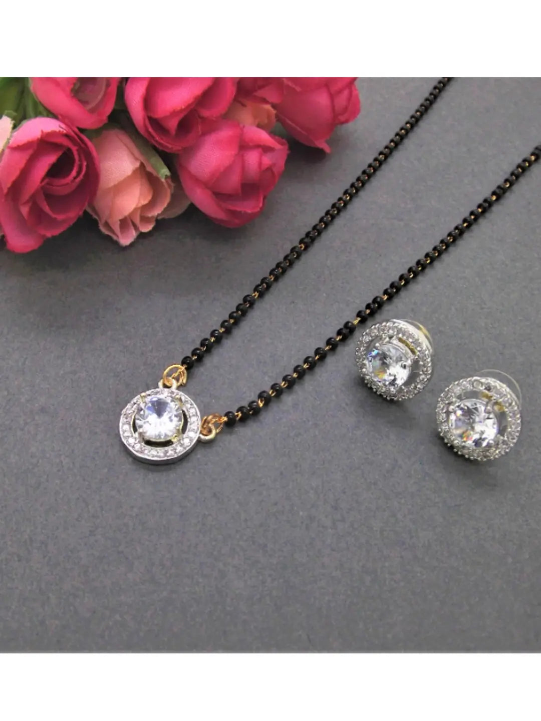 Silver Stone Mangalsutra Set