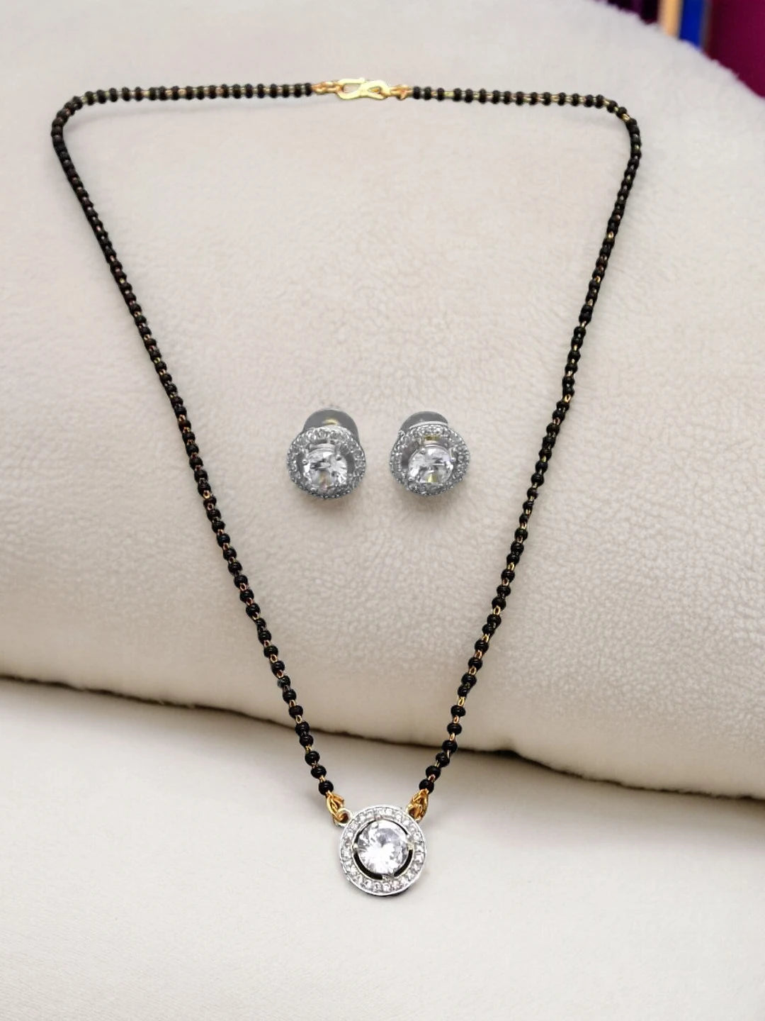 Silver Stone Mangalsutra Set