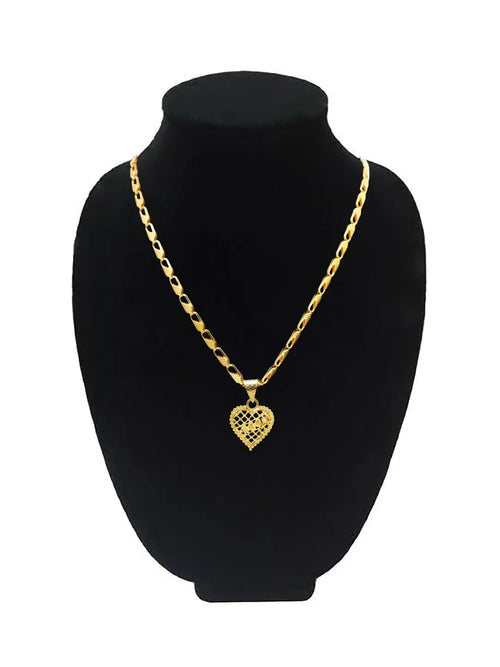 Checkered Heart Pendant Chain