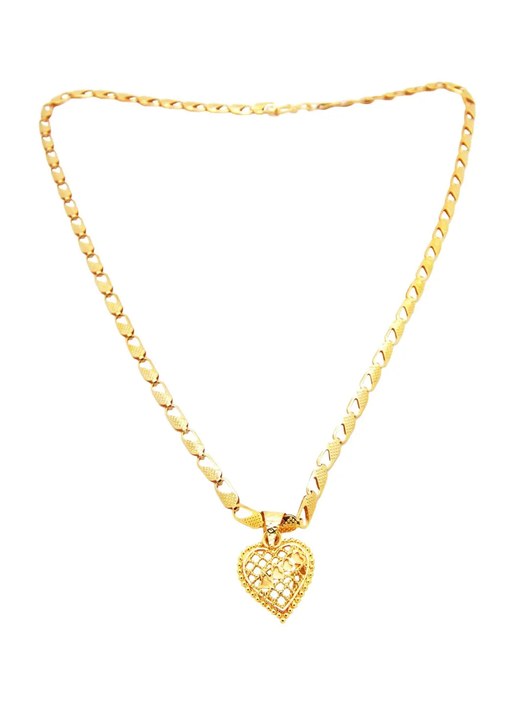 Checkered Heart Pendant Chain