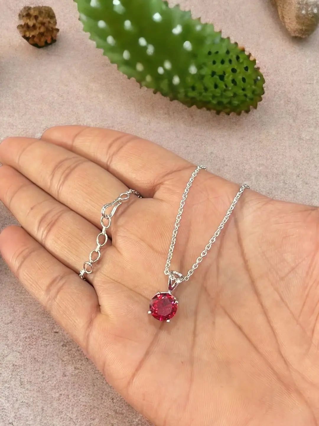 Ruby Pendant Chain