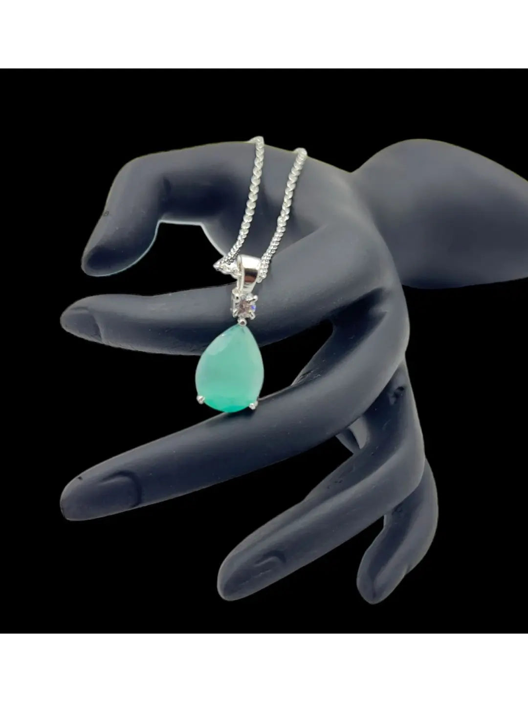 Sea Green Drop Pendant Chain