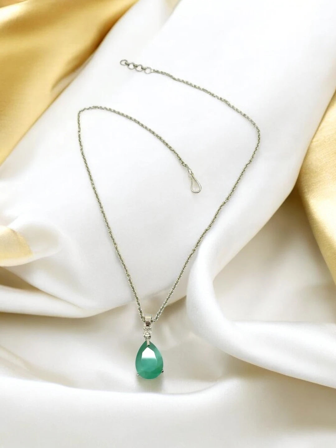 Sea Green Drop Pendant Chain