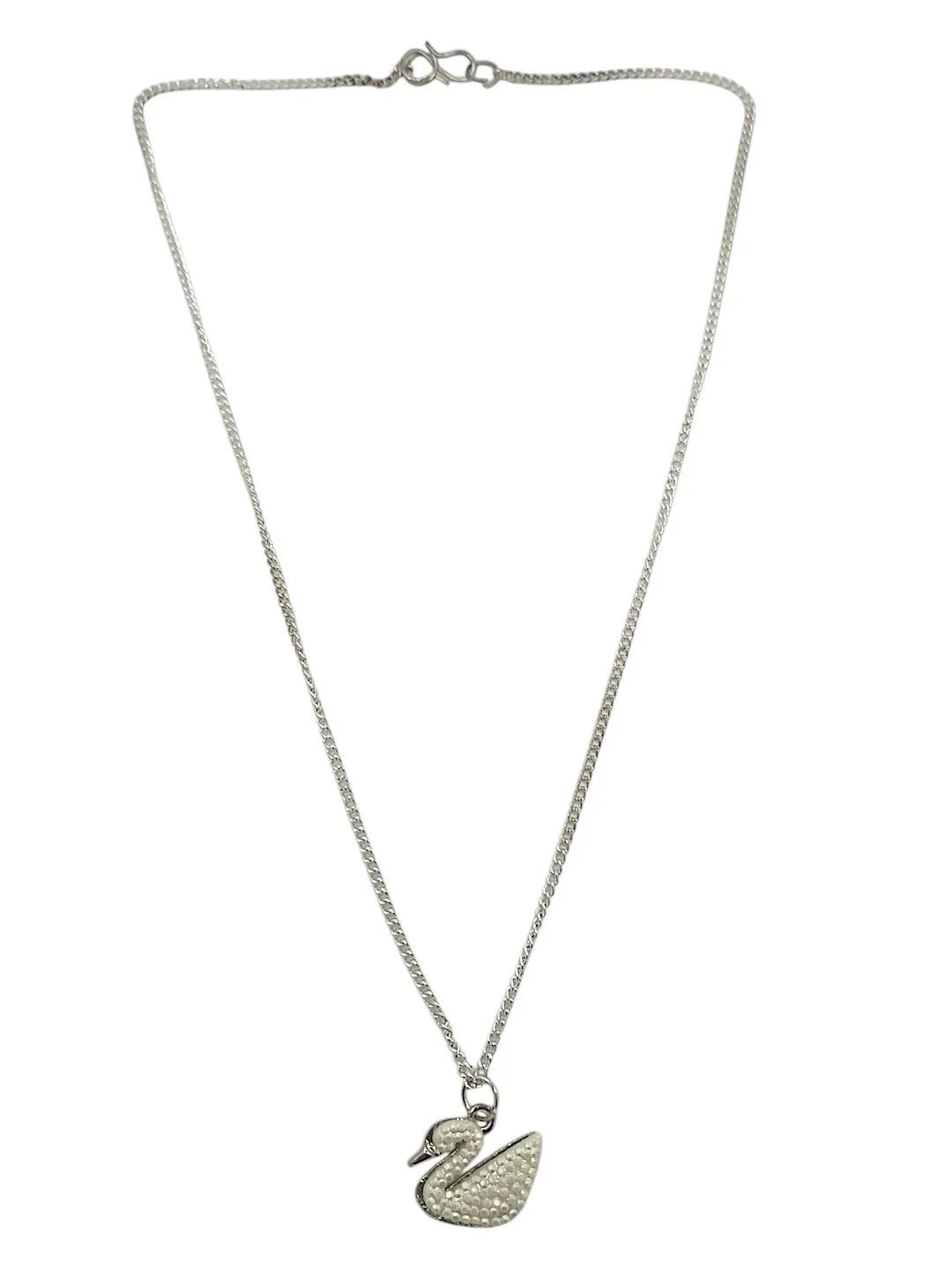 Silver-Plated Silver Stone Pendant with Chain