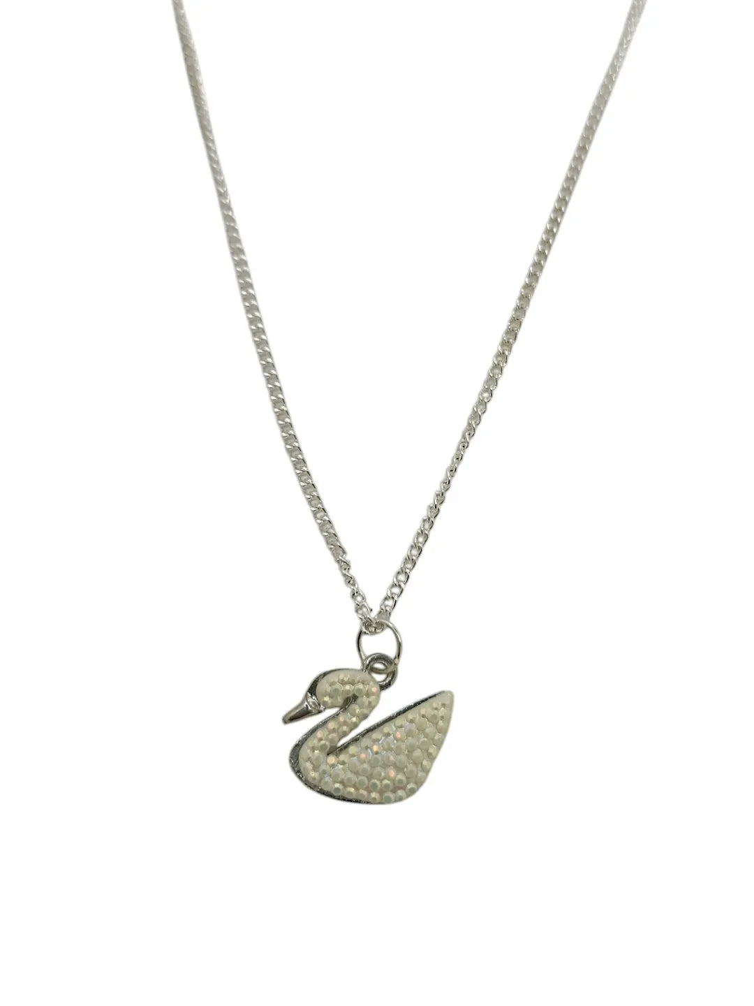 Silver-Plated Silver Stone Pendant with Chain