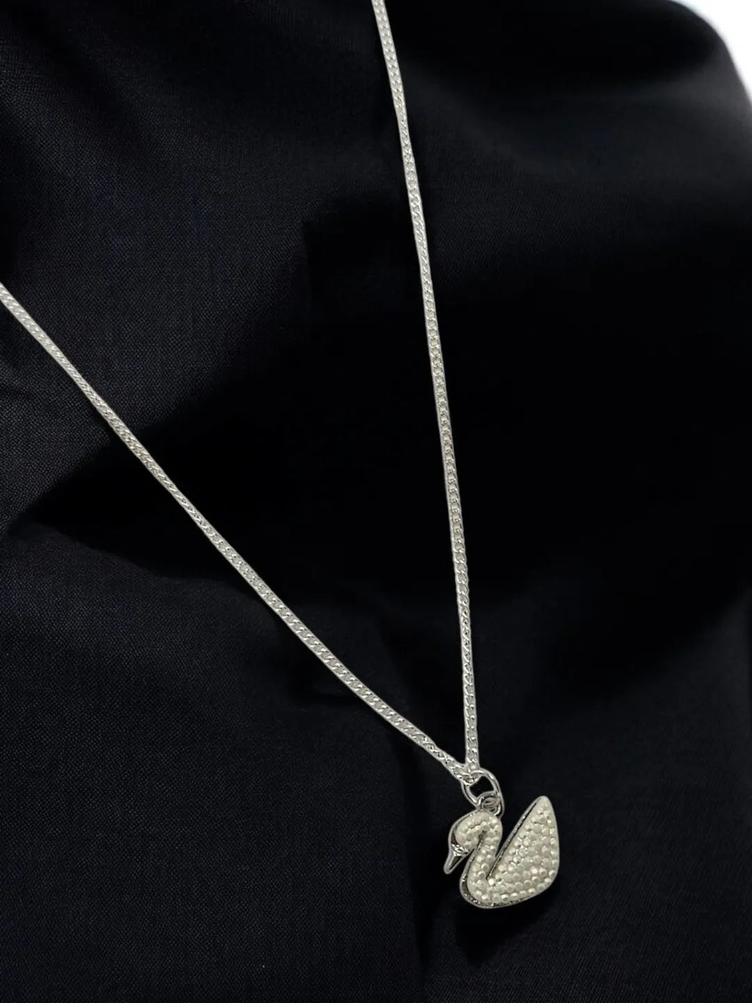 Silver-Plated Silver Stone Pendant with Chain
