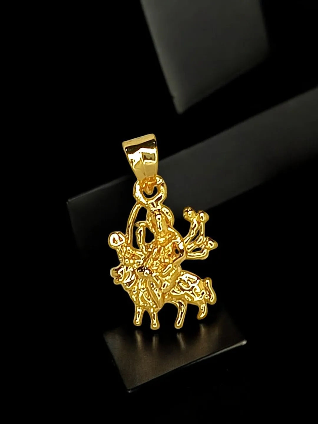 Gold-Plated Contemporary Durga Pendants