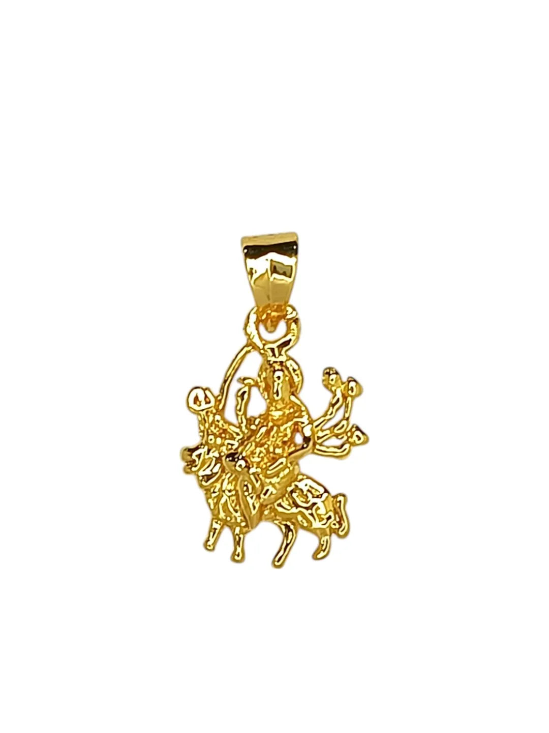 Gold-Plated Contemporary Durga Pendants