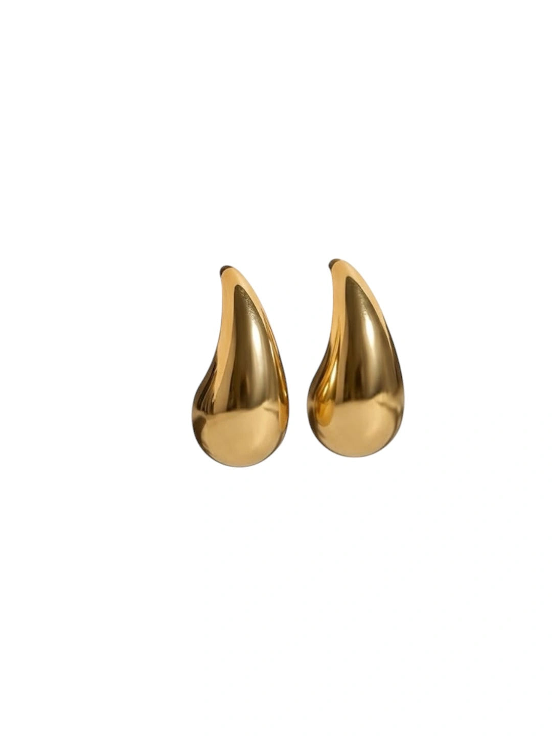 Teardrop Anti Tarnish Gold Tone Stud Earrings