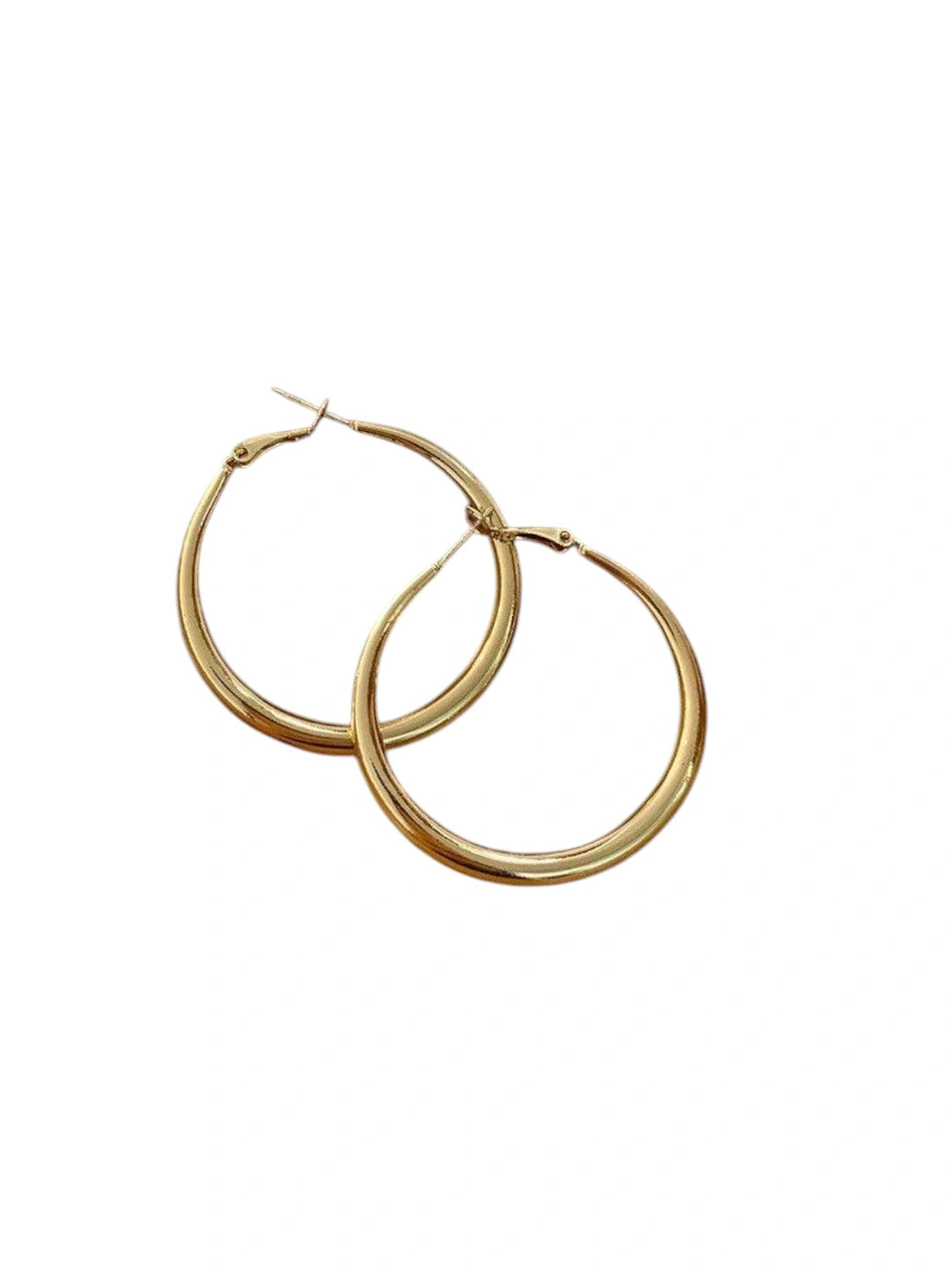Classic Circle Gold Tone Anti-Tarnish Hoop Earrings