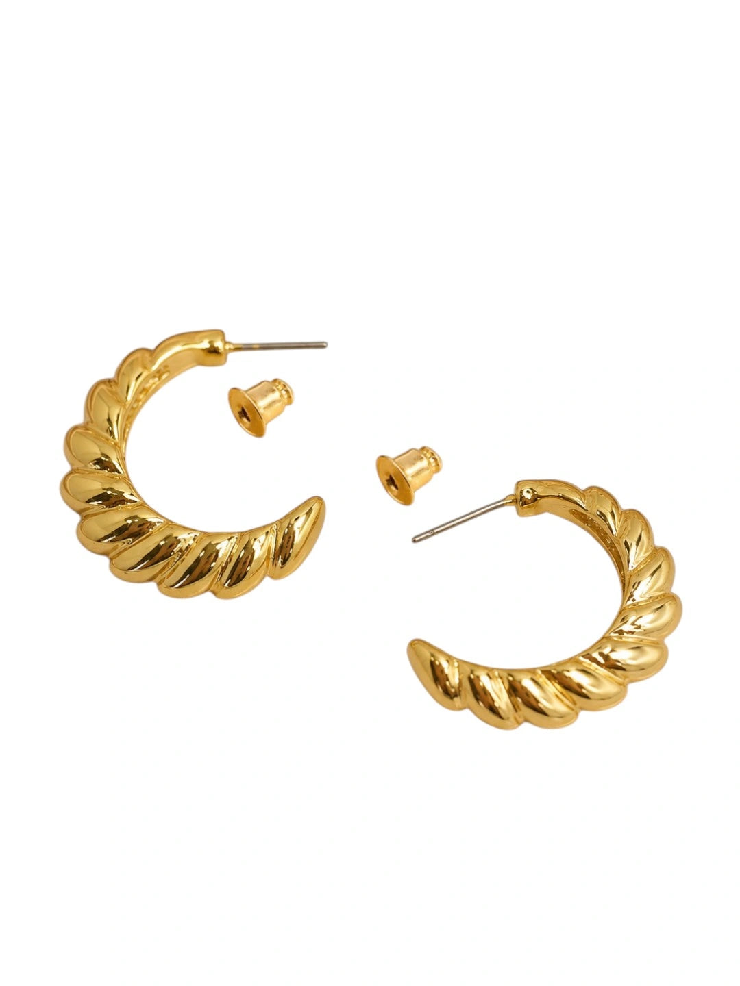 Anti Tarnish Croissant Hoop Earrings