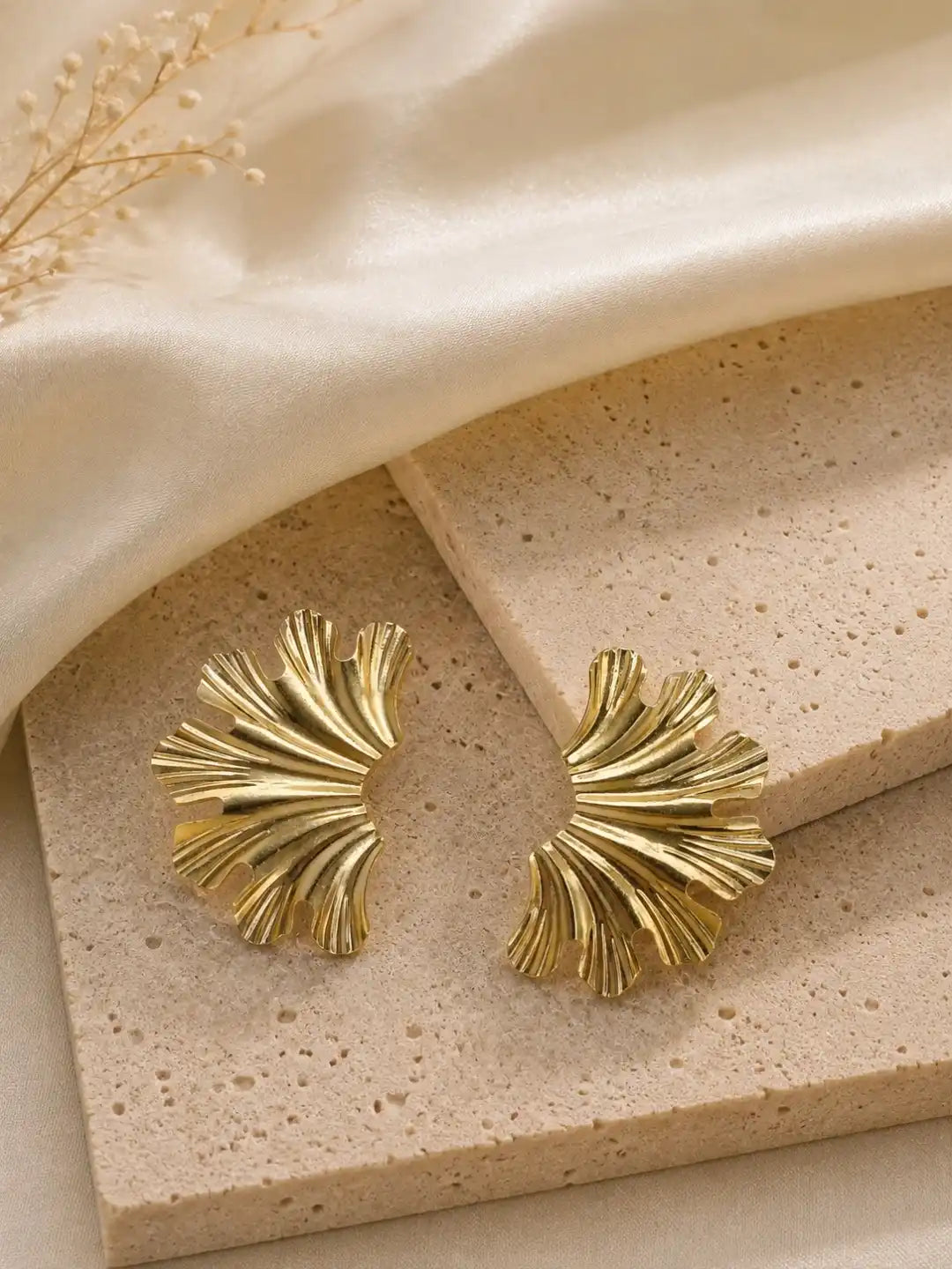 Anti Tarnish Stylish Textured Korean Earrings