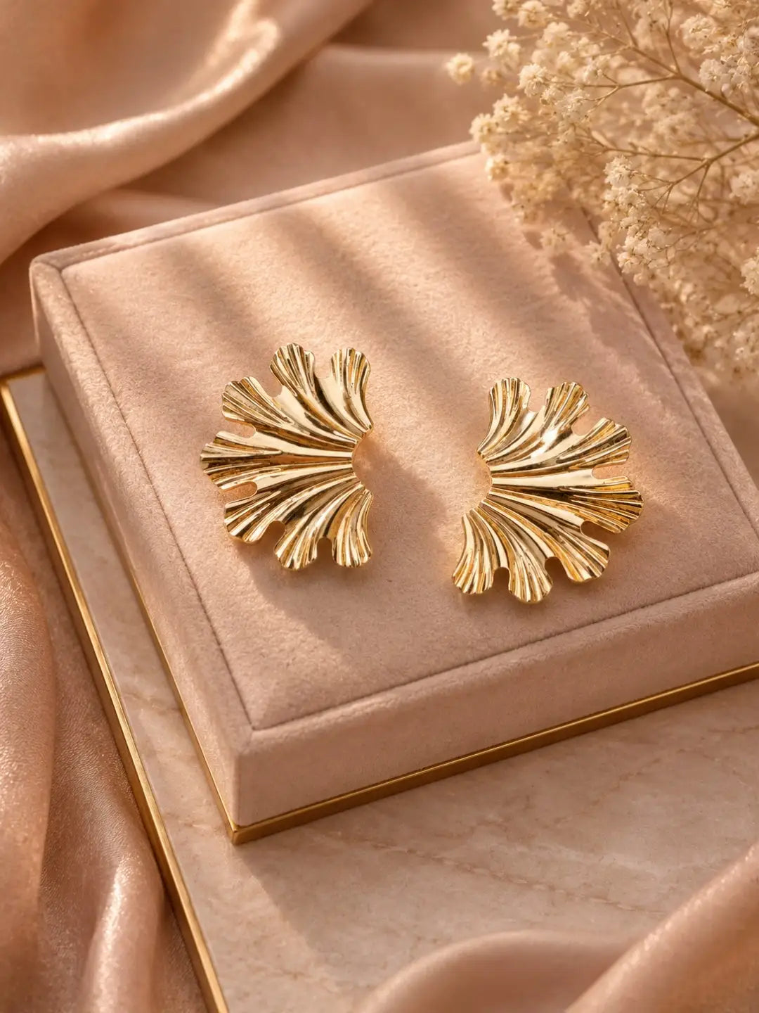 Anti Tarnish Stylish Textured Korean Earrings