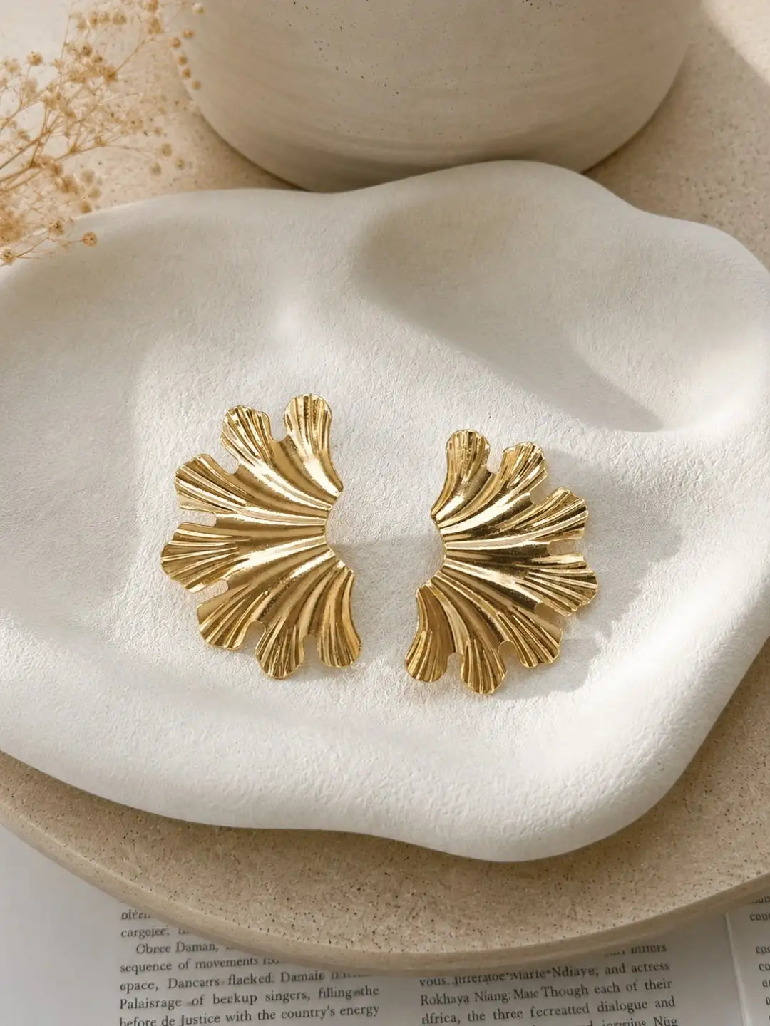 Anti Tarnish Stylish Textured Korean Earrings