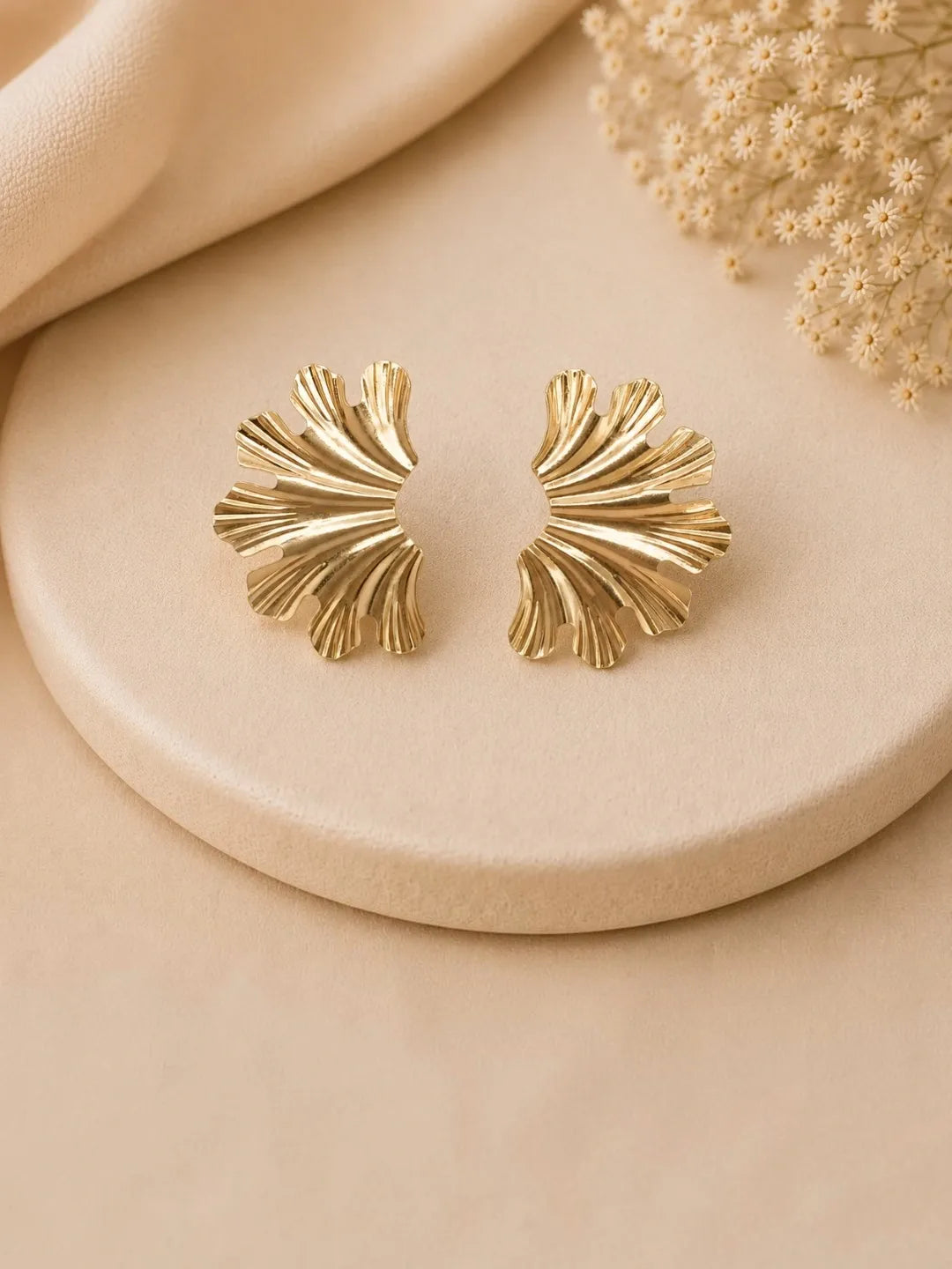 Anti Tarnish Stylish Textured Korean Earrings