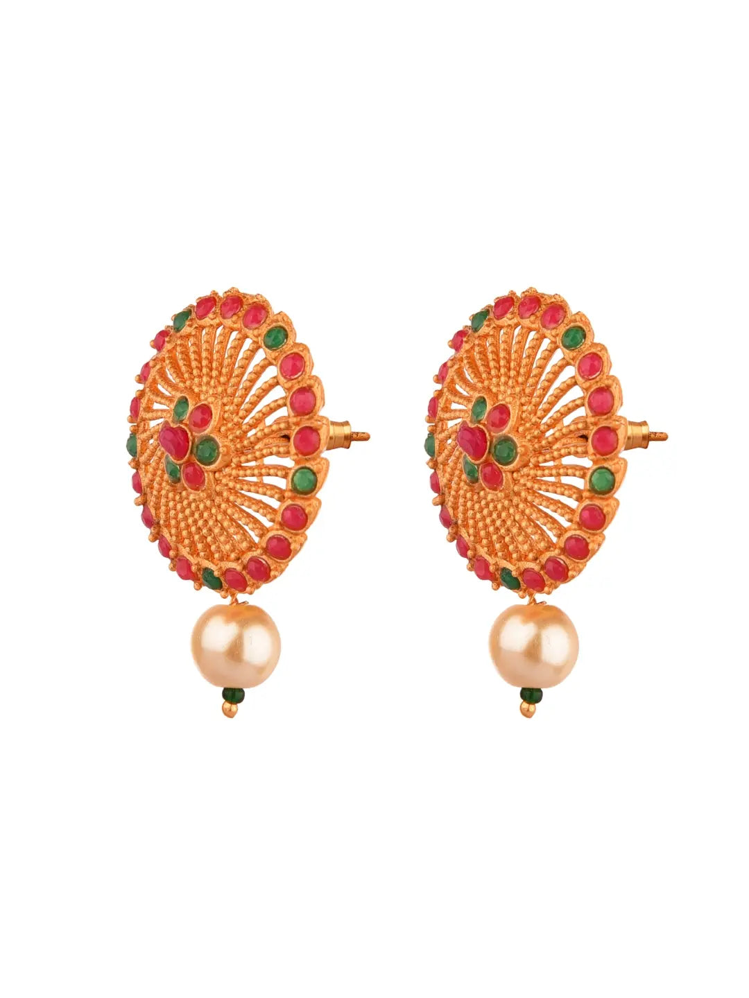 Ruby Green Kundan Earrings