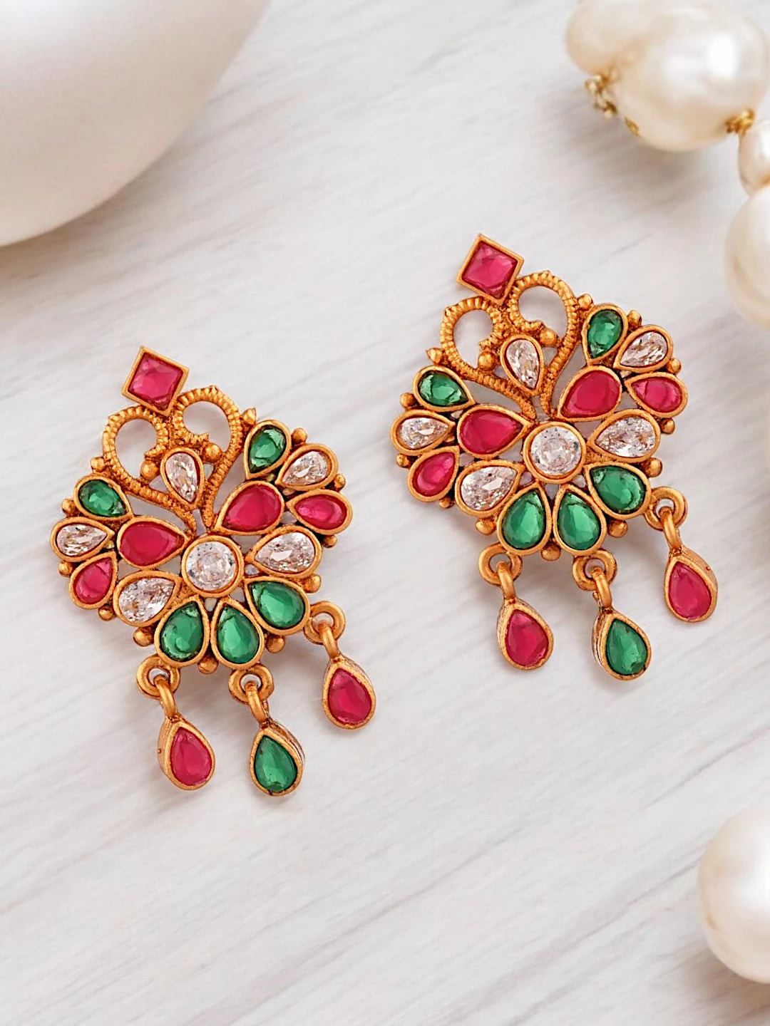 Floral Kundan Earrings